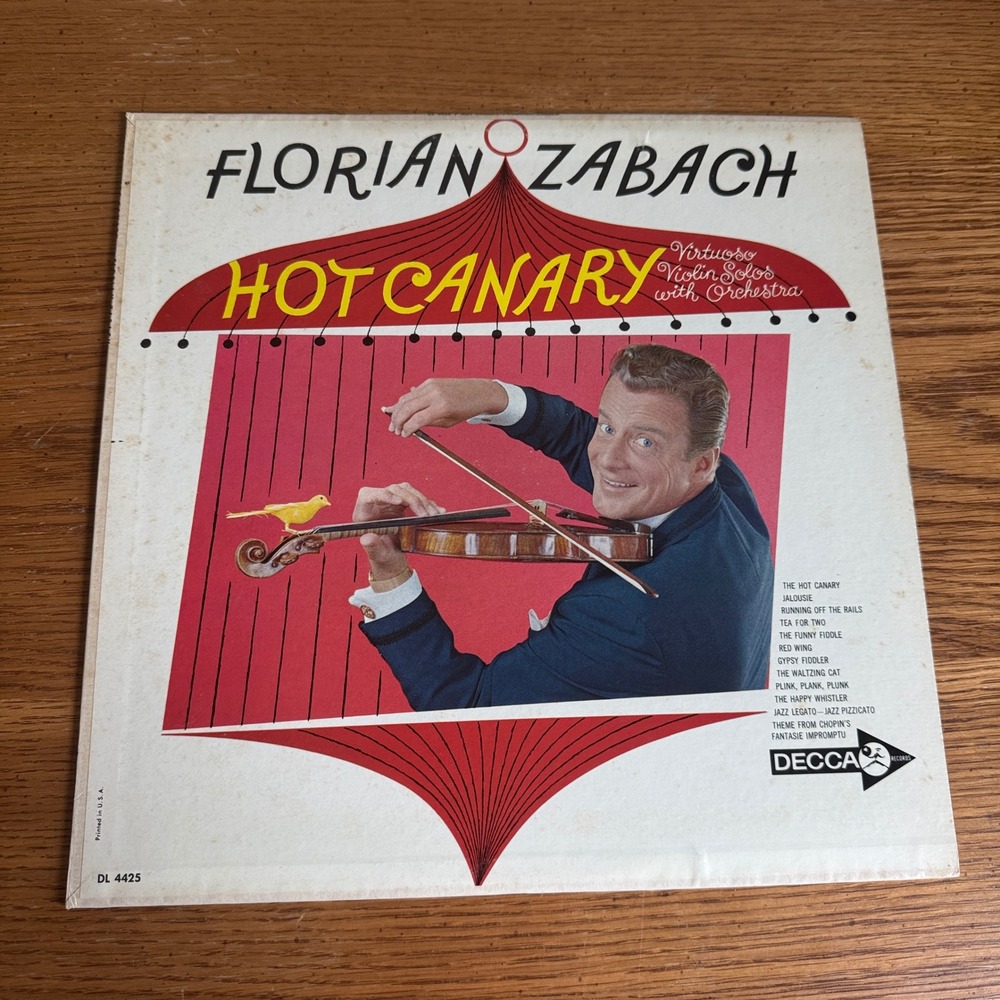 Florian ZaBach Hot Canary Vinyl LP Decca DL 4425 Virtuoso Violin Solos Orchestra